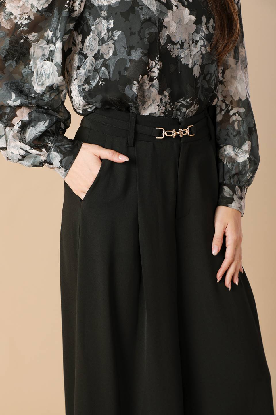 SWEET HARMONY BLACK WOVEN PANTS Flying Tomato